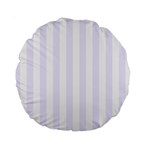 Vertical Stripes - White and Pastel Violet Standard 15  Premium Round Cushion