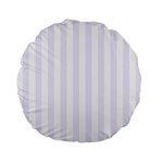 Vertical Stripes - White and Pastel Violet Standard 15  Premium Flano Round Cushion