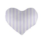 Vertical Stripes - White and Pastel Violet Standard 16  Premium Heart Shape Cushion