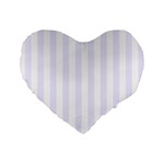 Vertical Stripes - White and Pastel Violet Standard 16  Premium Flano Heart Shape Cushion