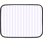 Vertical Stripes - White and Pastel Violet Double Sided Fleece Blanket (Mini)