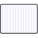 Vertical Stripes - White and Pastel Violet Double Sided Fleece Blanket (Medium) (Two Sides)