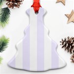 Vertical Stripes - White and Pastel Violet Ornament (Christmas Tree)