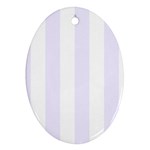 Vertical Stripes - White and Pastel Violet Oval Ornament (Two Sides)