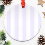 Vertical Stripes - White and Pastel Violet Round Ornament (Two Sides)