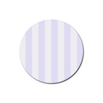 Vertical Stripes - White and Pastel Violet Rubber Round Coaster (4 pack)