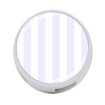 Vertical Stripes - White and Pastel Violet 4-Port USB Hub (Two Sides)