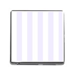 Vertical Stripes - White and Pastel Violet Memory Card Reader (Square)