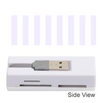 Vertical Stripes - White and Pastel Violet Memory Card Reader (Stick)