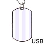 Vertical Stripes - White and Pastel Violet Dog Tag USB Flash (One Side)