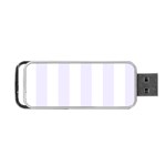 Vertical Stripes - White and Pastel Violet Portable USB Flash (One Side)