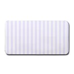 Vertical Stripes - White and Pastel Violet Medium Bar Mat