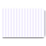 Vertical Stripes - White and Pastel Violet Large Doormat