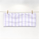 Vertical Stripes - White and Pastel Violet Hand Towel