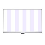 Vertical Stripes - White and Pastel Violet Business Card Holder