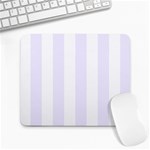 Vertical Stripes - White and Pastel Violet Large Mousepad