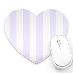 Vertical Stripes - White and Pastel Violet Heart Mousepad