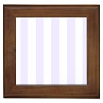 Vertical Stripes - White and Pastel Violet Framed Tile