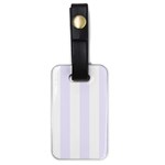 Vertical Stripes - White and Pastel Violet Luggage Tag (One Side)