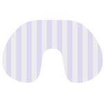 Vertical Stripes - White and Pastel Violet Travel Neck Pillow