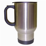 Vertical Stripes - White and Pastel Violet Travel Mug (Silver Gray)
