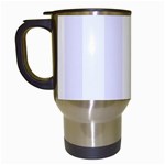Vertical Stripes - White and Pastel Violet Travel Mug (White)