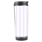 Vertical Stripes - White and Pastel Violet Travel Tumbler