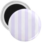 Vertical Stripes - White and Pastel Violet 3  Magnet
