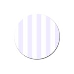 Vertical Stripes - White and Pastel Violet Magnet 3  (Round)
