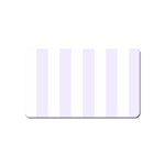 Vertical Stripes - White and Pastel Violet Magnet (Name Card)