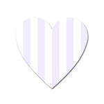 Vertical Stripes - White and Pastel Violet Magnet (Heart)