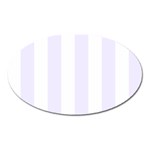 Vertical Stripes - White and Pastel Violet Magnet (Oval)
