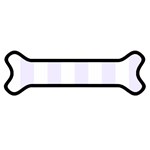 Vertical Stripes - White and Pastel Violet Magnet (Dog Bone)