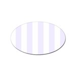 Vertical Stripes - White and Pastel Violet Sticker (Oval)