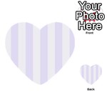 Vertical Stripes - White and Pastel Violet Multi-purpose Cards (Heart)