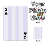 Vertical Stripes - White and Pastel Violet Playing Cards 54 Designs