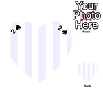 Vertical Stripes - White and Pastel Violet Playing Cards 54 (Heart)
