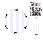 Vertical Stripes - White and Pastel Violet Playing Cards 54 (Round)