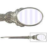 Vertical Stripes - White and Pastel Violet Letter Opener