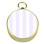 Vertical Stripes - White and Pastel Violet Gold Compass