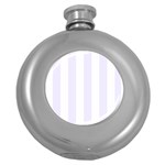 Vertical Stripes - White and Pastel Violet Hip Flask (5 oz)