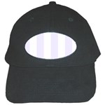 Vertical Stripes - White and Pastel Violet Black Cap