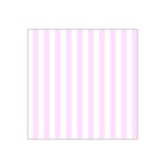 Vertical Stripes - White and Pale Thistle Violet Satin Bandana Scarf