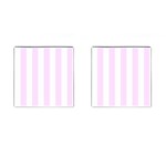 Vertical Stripes - White and Pale Thistle Violet Cufflinks (Square)