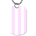 Vertical Stripes - White and Pale Thistle Violet Dog Tag (Two Sides)