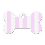 Vertical Stripes - White and Pale Thistle Violet Dog Tag Bone (Two Sides)
