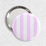 Vertical Stripes - White and Pale Thistle Violet 2.25  Handbag Mirror