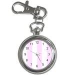 Vertical Stripes - White and Pale Thistle Violet Key Chain Watch