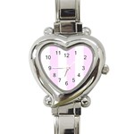 Vertical Stripes - White and Pale Thistle Violet Heart Italian Charm Watch