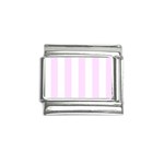 Vertical Stripes - White and Pale Thistle Violet Italian Charm (9mm)